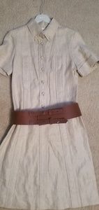 Bally Linen Dress with Fashion Belt